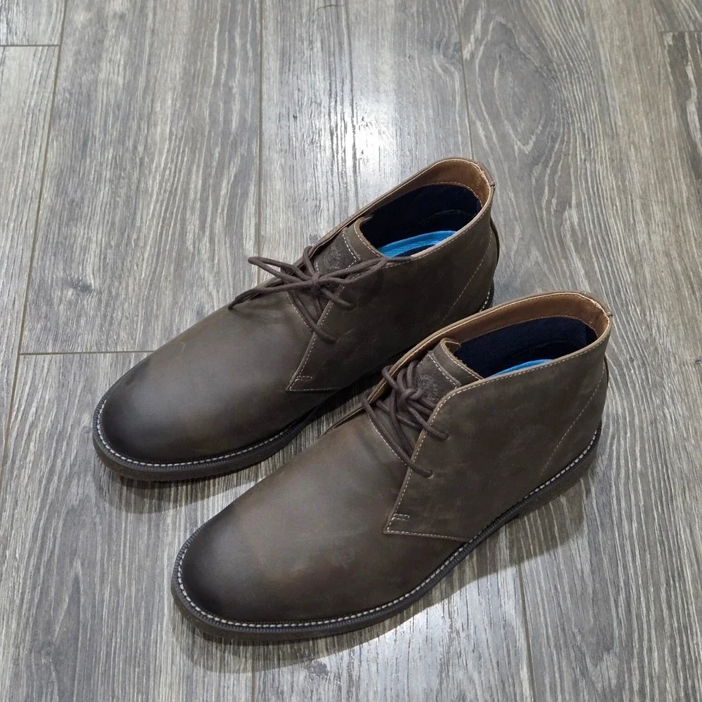 Dockers Nigel Leather Chukka Boots Mens 12 Brown Business Casual Comfort NEW